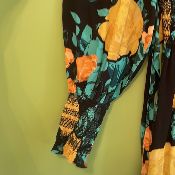 Anthropologie Plenty by Tracy Reese Black motif Floral Midi Dress - Picture 6 of 8